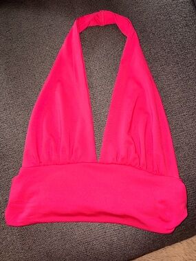 Hot Pink Halter Crop Top